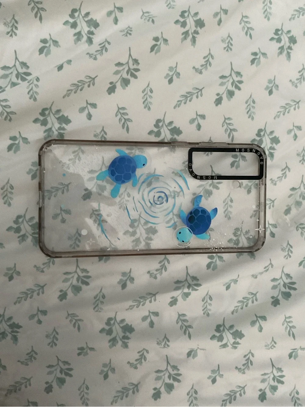 Clear Turtle Print Phone Case - Blue